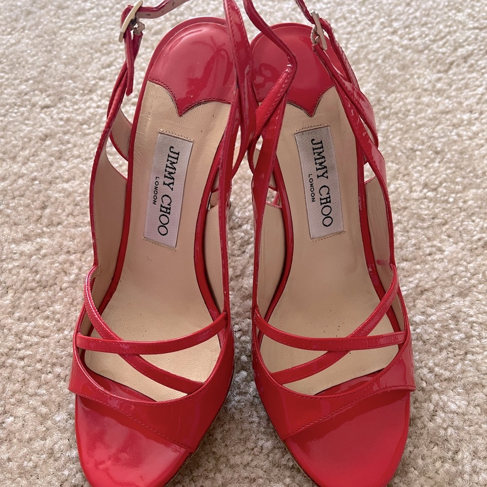 Jimmy Choo heels size 37 dark salmon color used
